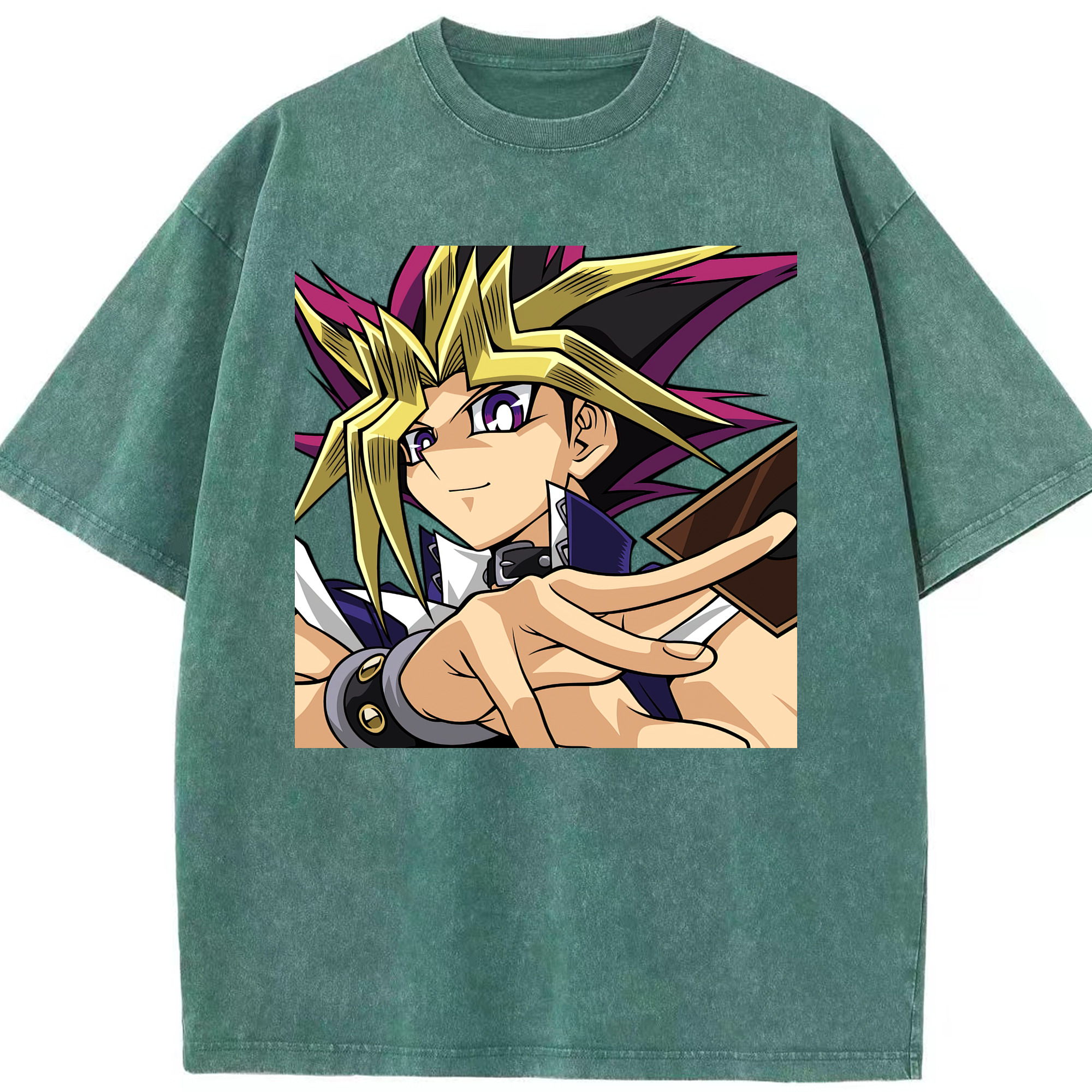 （画像用） 遊☆戯☆王 Yu-Gi-Oh! 綿100% ヴィンテージ風 半袖Tシャツ（フロントプリント）